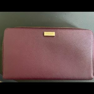 Deep Plum Laurel Way Kade large travel wallet